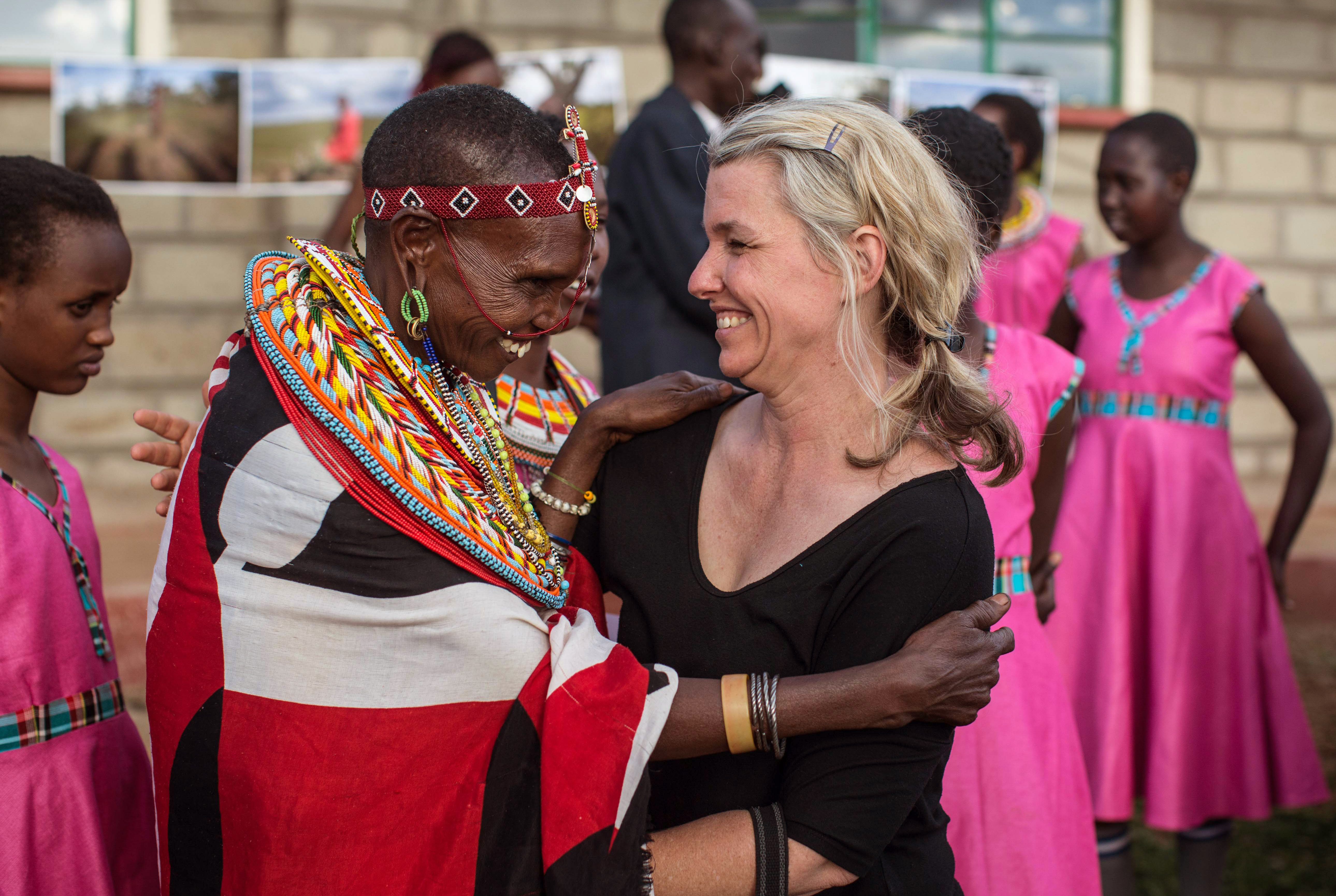 The mother of a Tehani Workshop participant in Samburu County, Kenya with TYTW Founder Stephanie Sinclair.